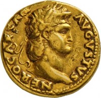 Aureus des Nero mit Darstellung des Jupiter Custos