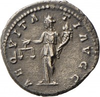 Denar des Septimius Severus mit Darstellung der Aequitas