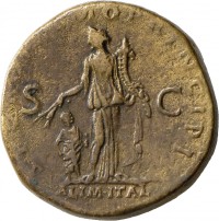 Sesterz des Trajan mit Darstellung der Alimenta Italiae