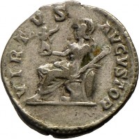 Denar des Caracalla mit Darstellung der Virtus