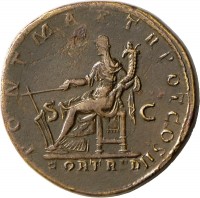 Sesterz des Hadrian mit Darstellung der Fortuna
