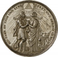 Medaille von Philipp Heinrich Müller auf die Ehe, Anfang 18. Jahrhundert