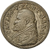 Medaille von Giorgio Rancetti auf Papst Paul V. und den Bau der Cappella Paolina in der Basilika Santa Maria Maggiore, 1608