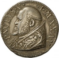 Medaille von Leonardo Benvenuti auf Papst Paul V. und die Acqua Paola, 1614