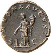Sesterz des Severus Alexander mit Darstellung der Annona