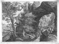 Aegidius Sadeler: Landschaft mit großem Felsenbogen
