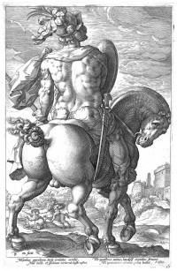 Hendrik Goltzius: Titus Manilus zu Pferde