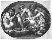 Giorgio Ghisi: Herkules, Bacchus, Pan und Saturn