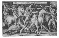 Sebald Beham: Herkules kämpft mit den Kentauren (Titelblatt)