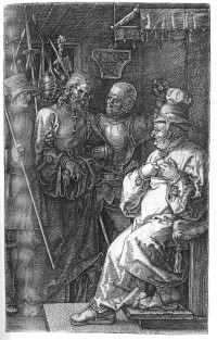 Albrecht Dürer: Kupferstich-Passion – Christus vor Kaiphas