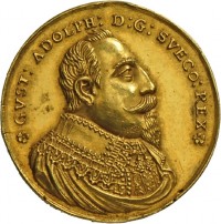 Medaille von Friedrich Fecher auf den Tod König Gustav II. Adolfs von Schweden, 1632