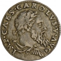 Medaille auf Kaiser Karl V. mit der Darstellung der Salus Augustana, 1550
